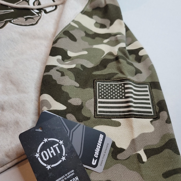 Maryland Terrapins Colosseum OHT Military Camo Pullover Hoodie Men's Medium NWT - Picture 2 of 3